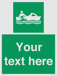 Custom sign safe condition Rescue boat